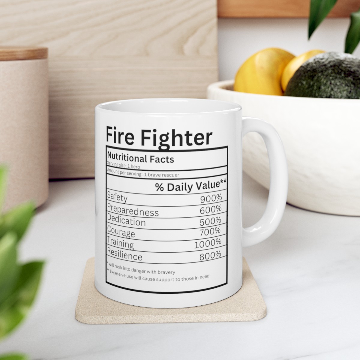 Firefighter Nutritional Facts Mug