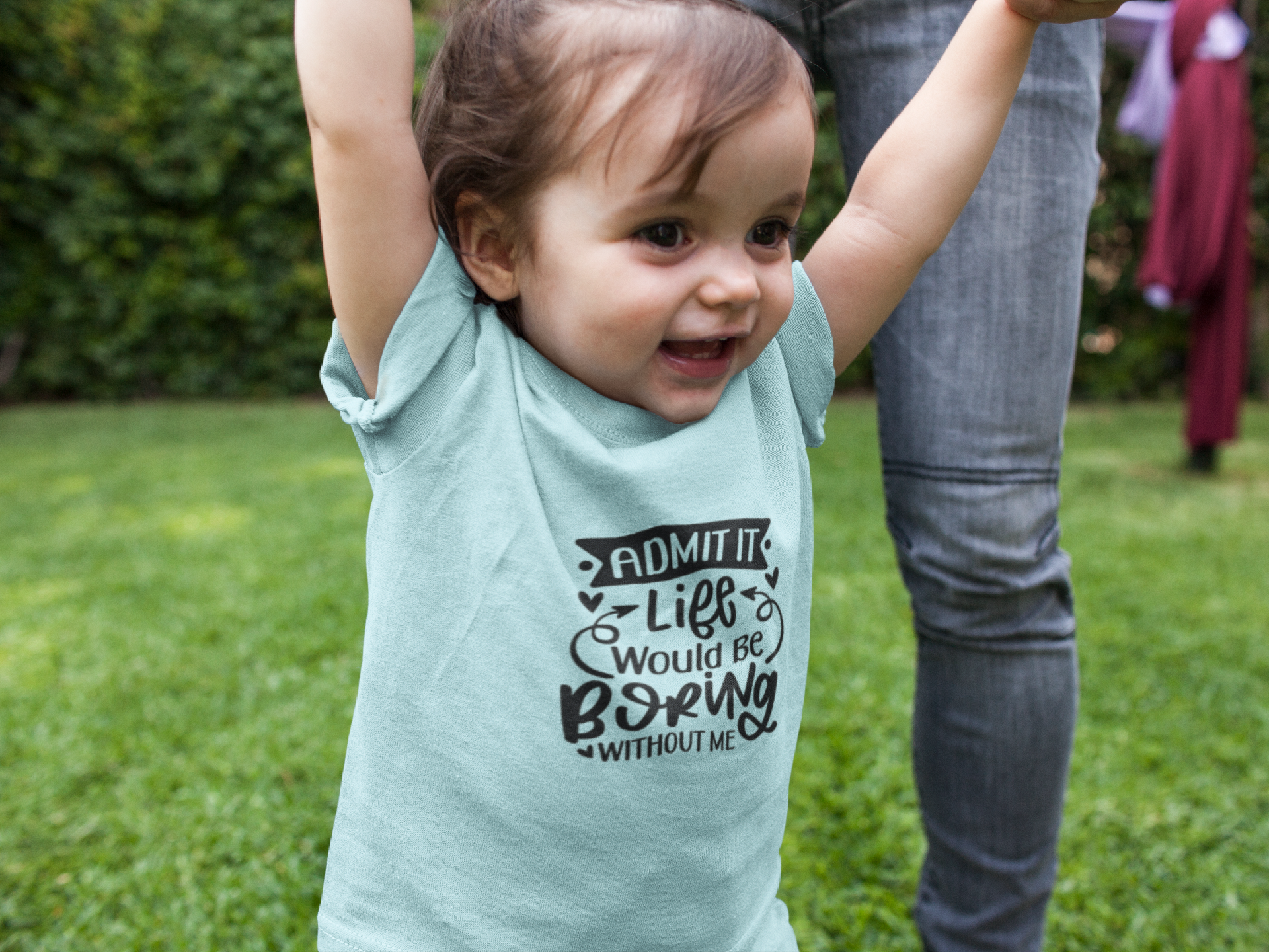 baby wearing life without me would be boring tee