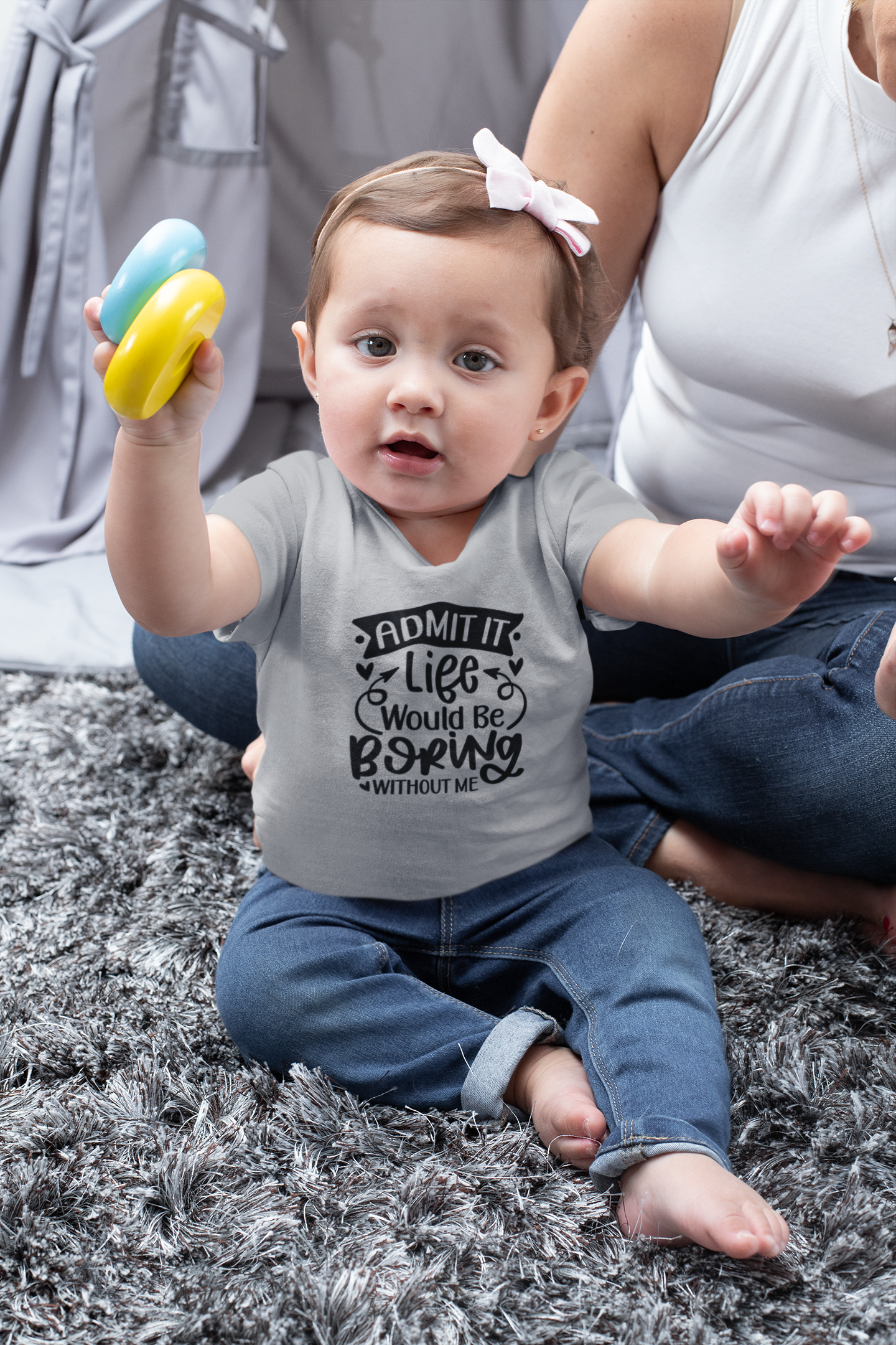 baby wearing life without me would be boring tee