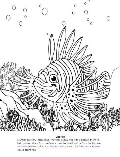 ocean animals coloring page