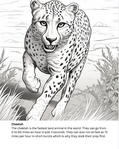 safari animal coloring page
