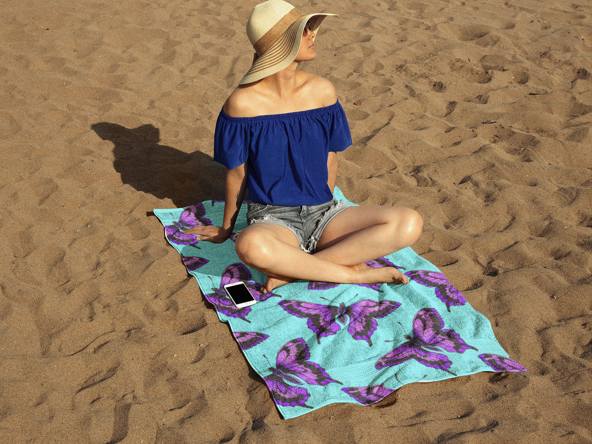 Purple Butterfly Beach Towel - Image 3