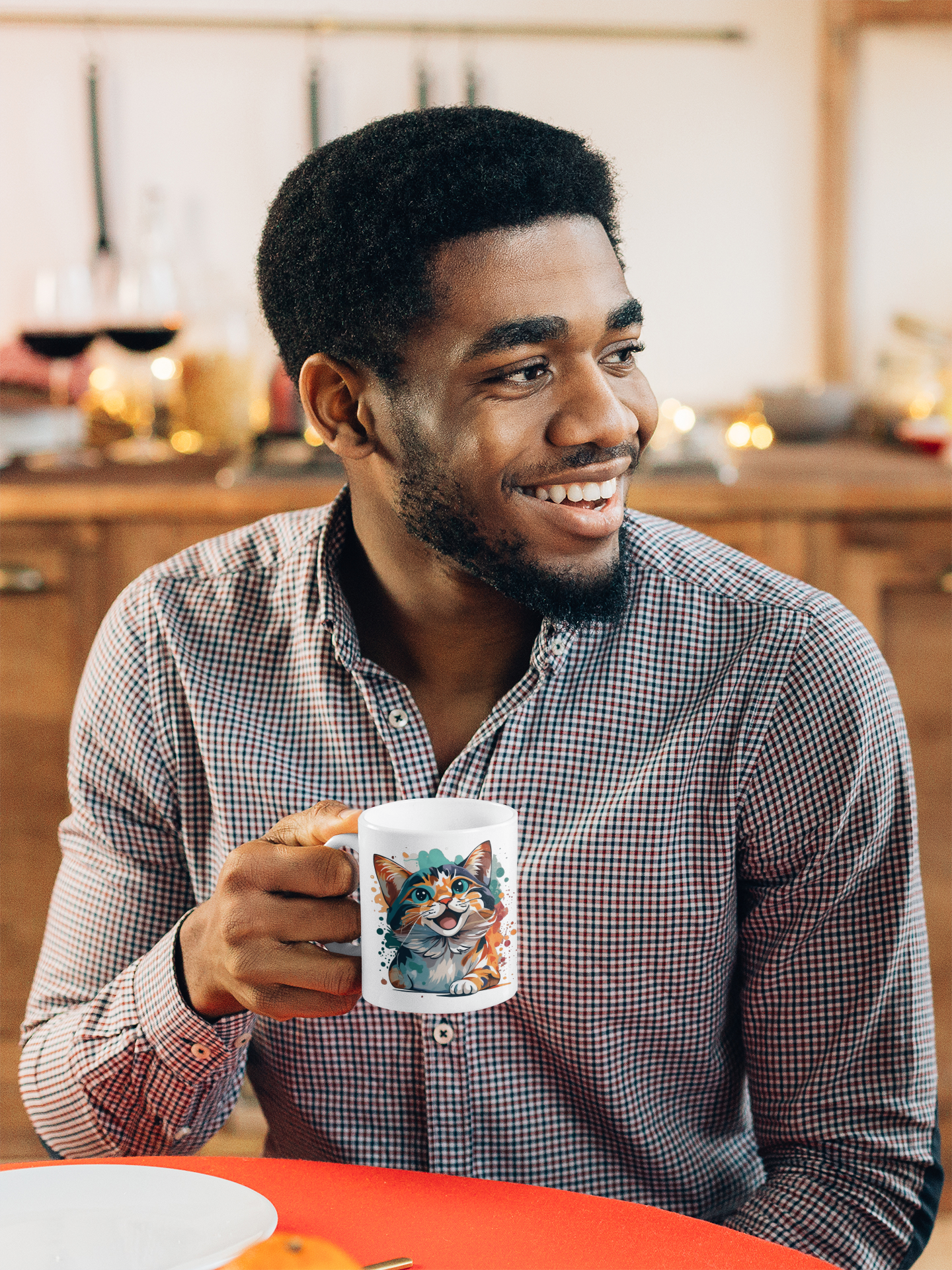Watercolor Calico Magic Mug, - Image 3