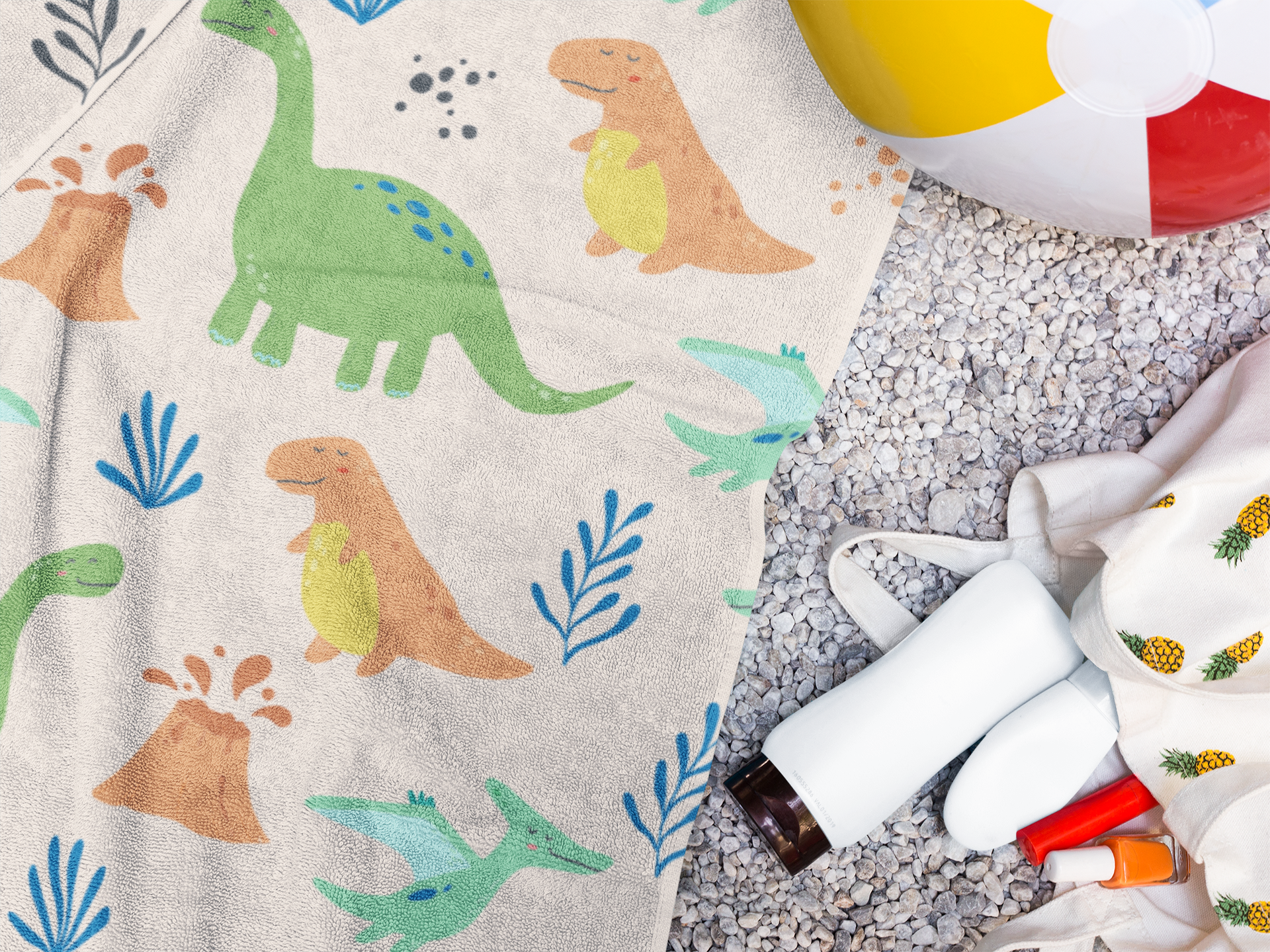 cute dinosaur beach towel