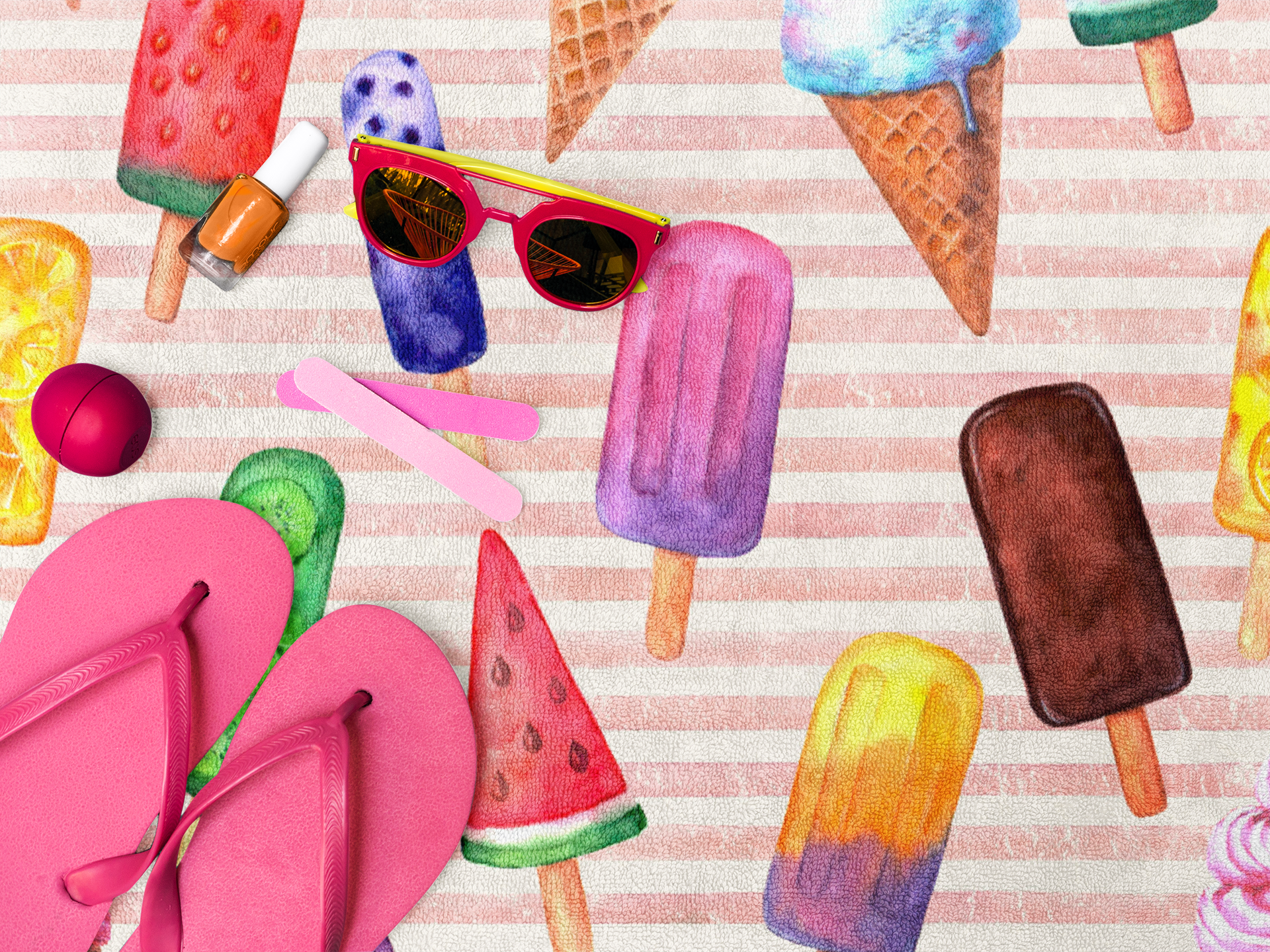 Ice Cream Fun Beach Towel - Image 2