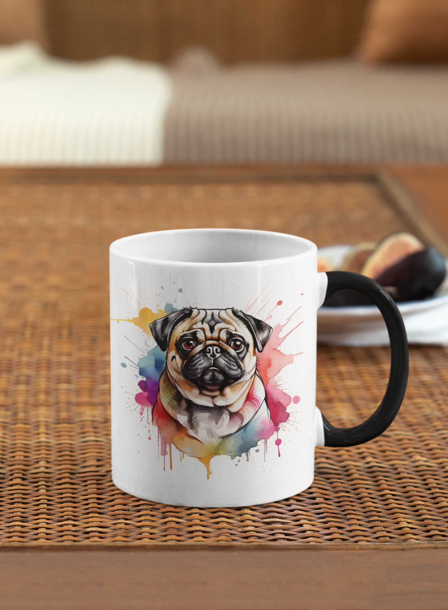 Watercolor Pug Magic Mug