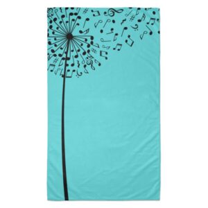 Music Note Dandelion Beach Towel