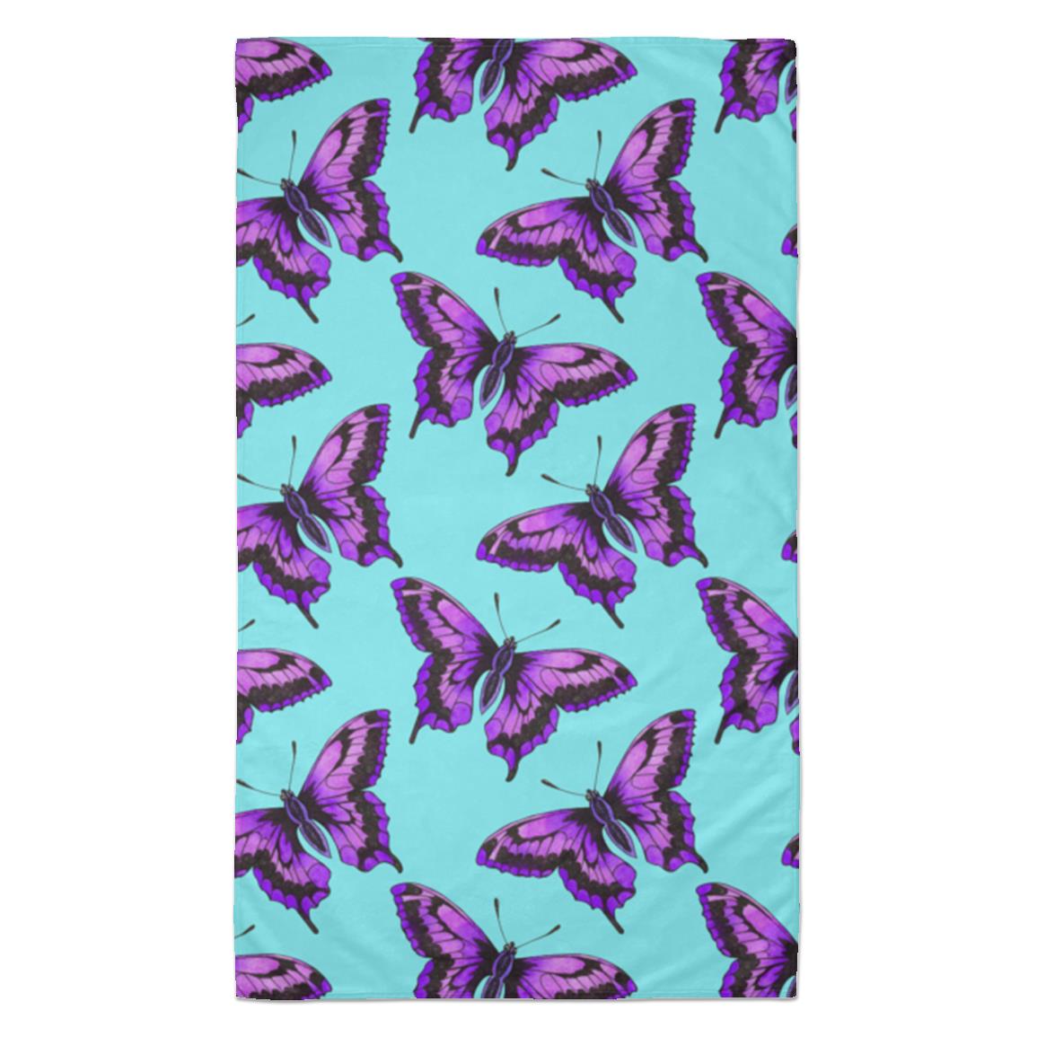 Purple Butterfly Beach Towel