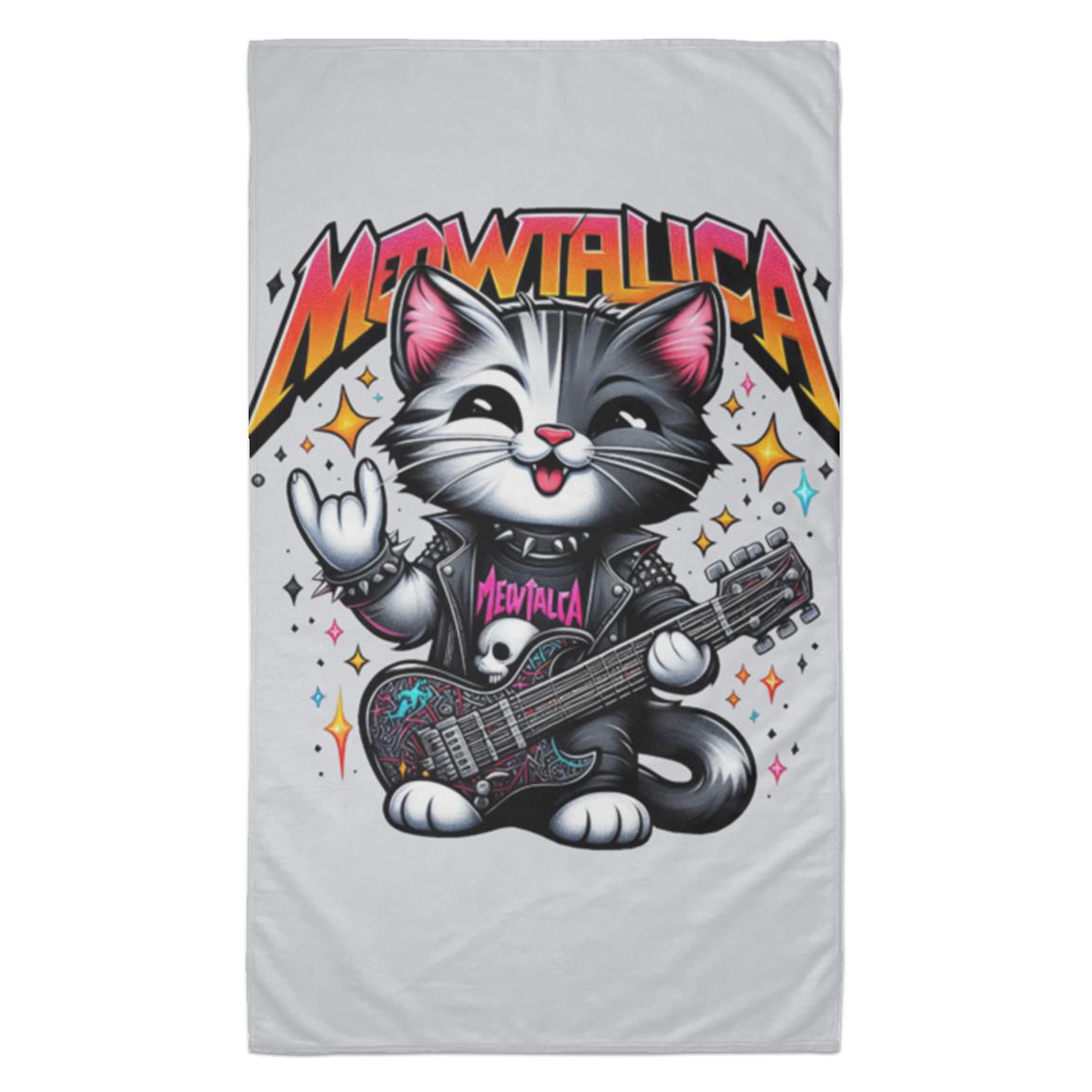 Rockstar Cat Beach Towel