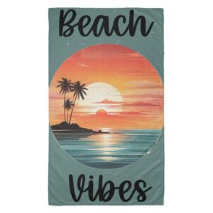 Retro Beach Vibes Beach Towel
