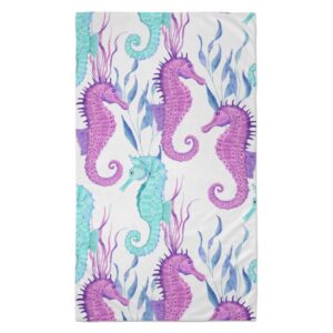 Watercolor Seahorse Beach Towel