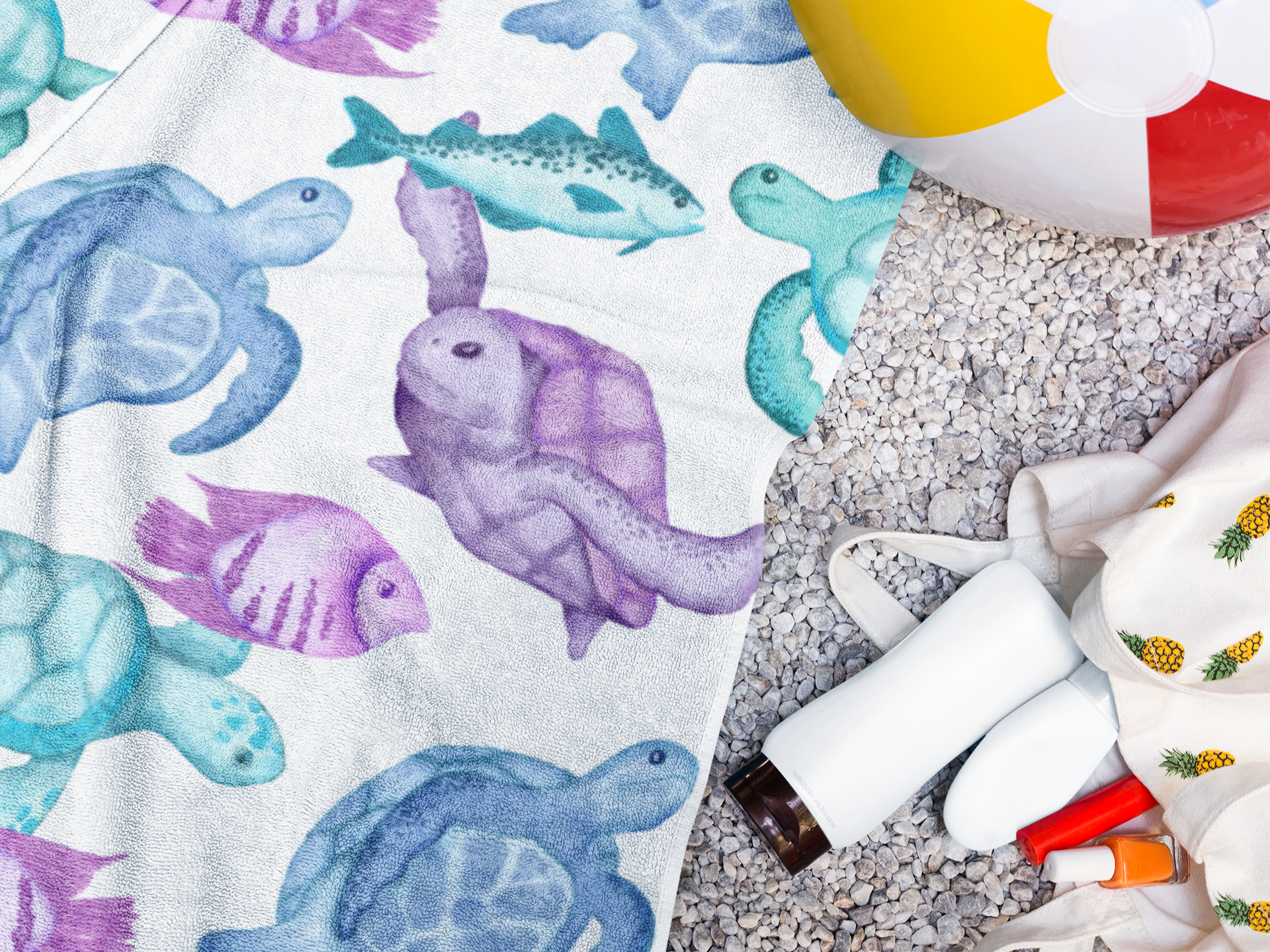 Sea turtle beach towel