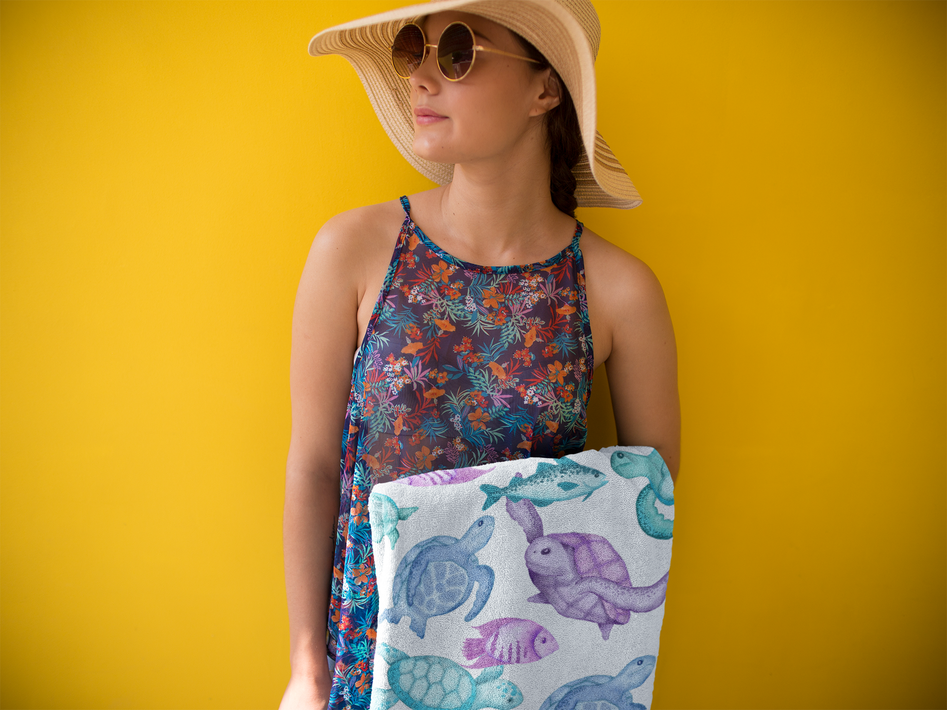 sea turtle beach towel