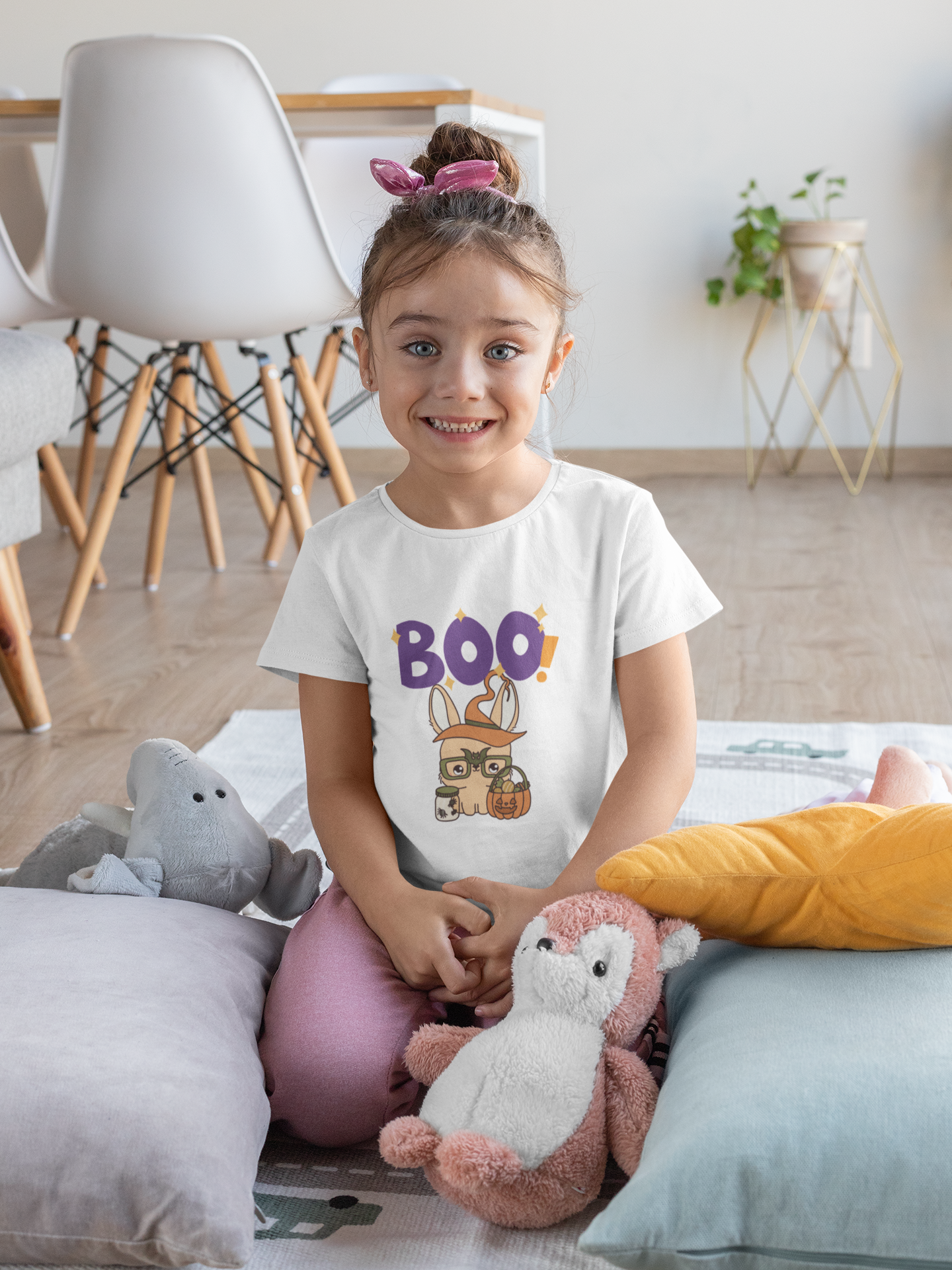 boo witch cat tee white