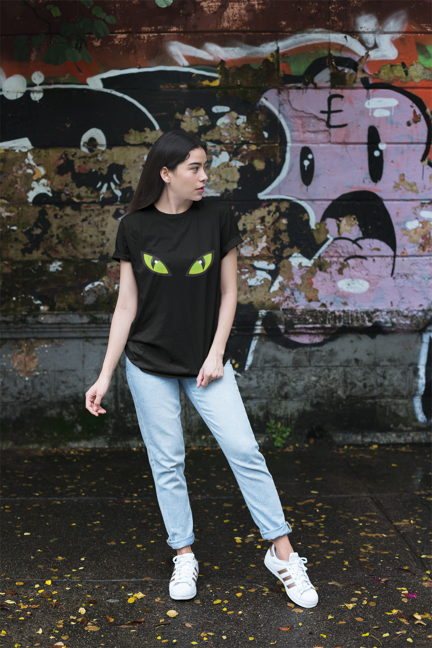 Black Cat Eyes T-Shirt - Image 2