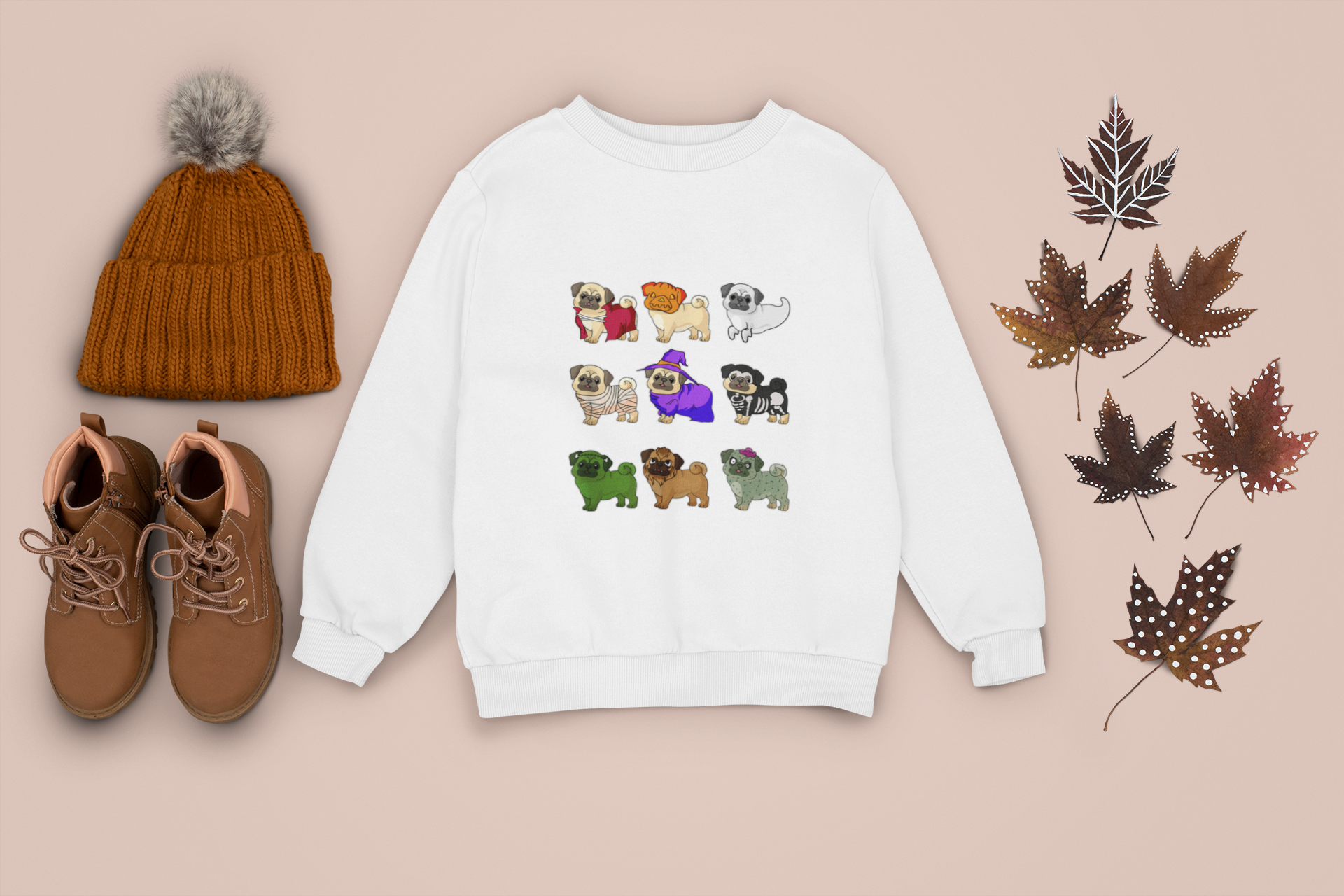 Pugs on Halloween Parade Sweatshirt