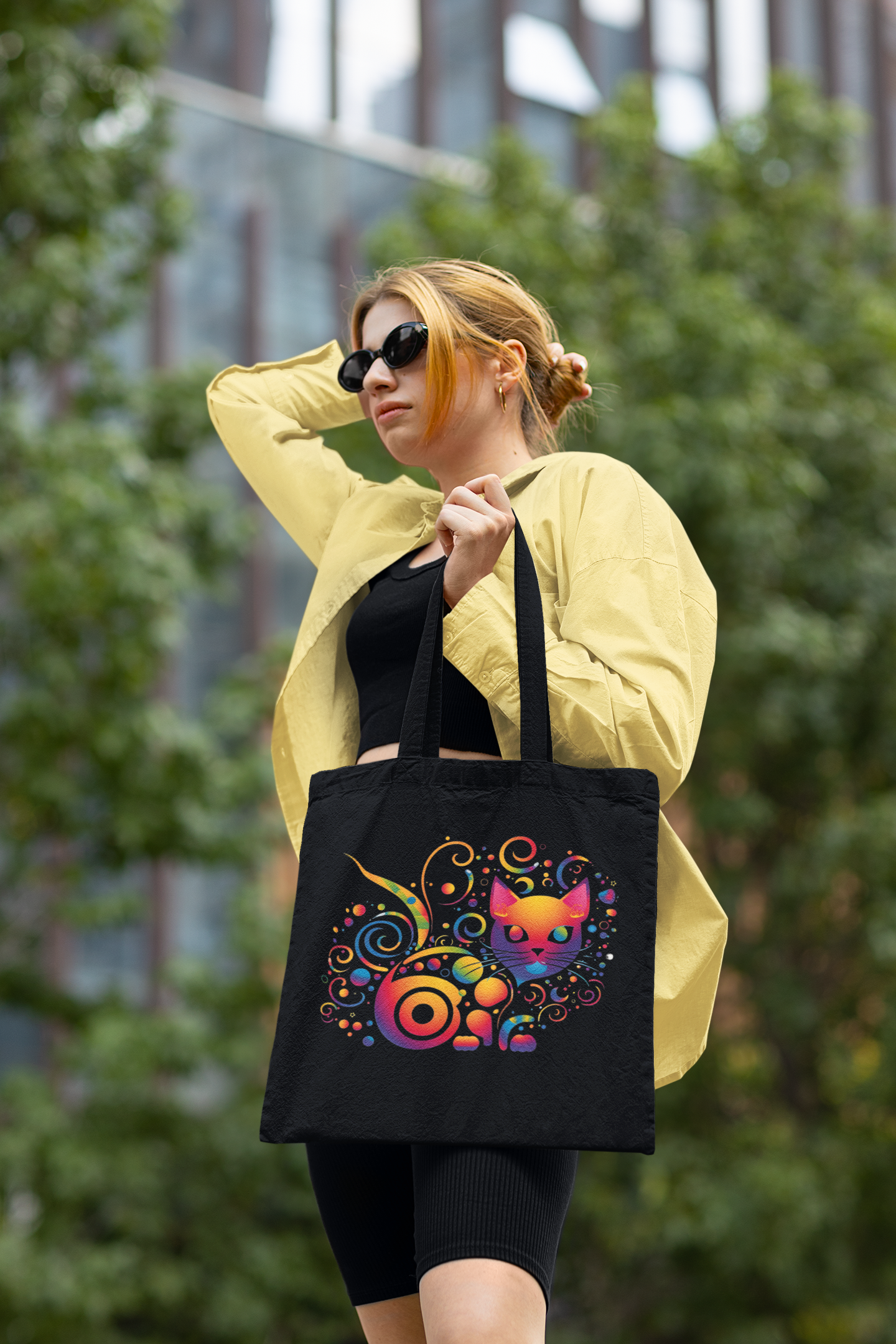 magical cat tote bag