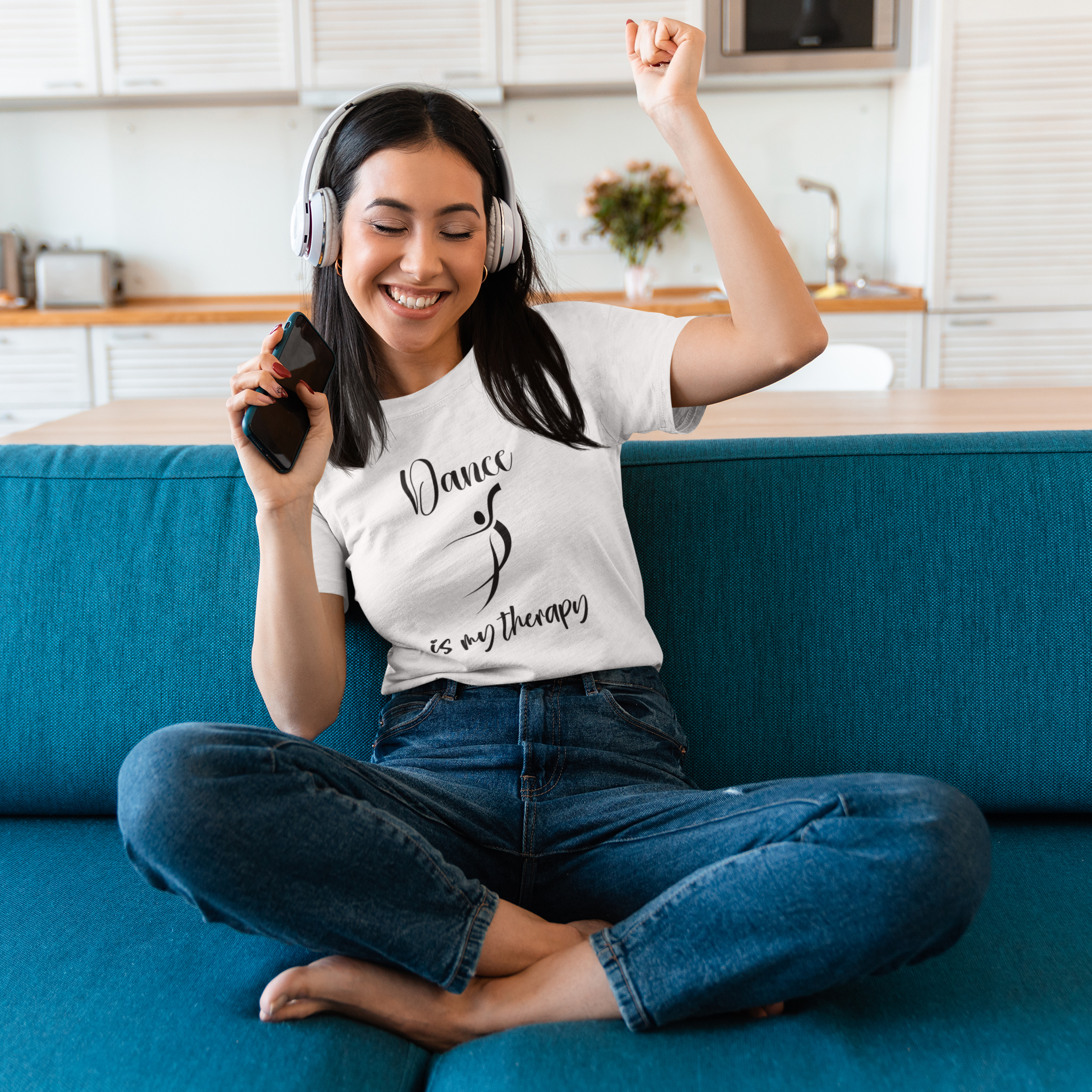 mock up of a person wearing a Dance is my Therapy t-shirt