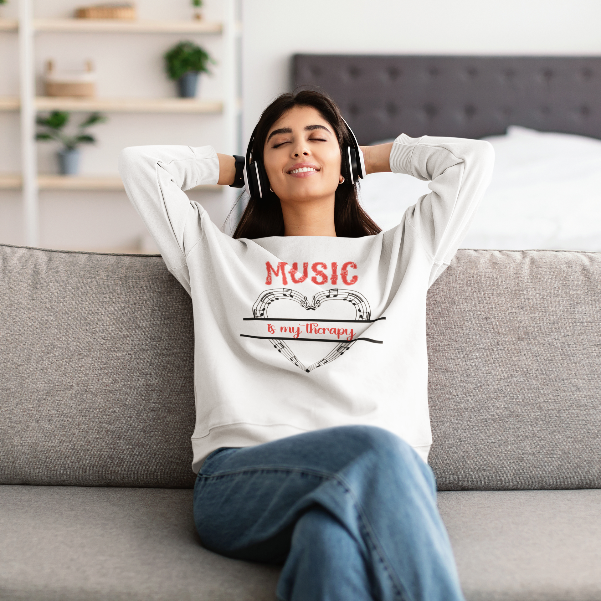 Music is my Therapy Sweatshirt - Image 3