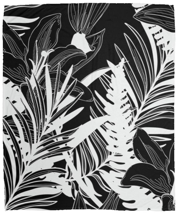 Black Lily Plush Fleece Blanket