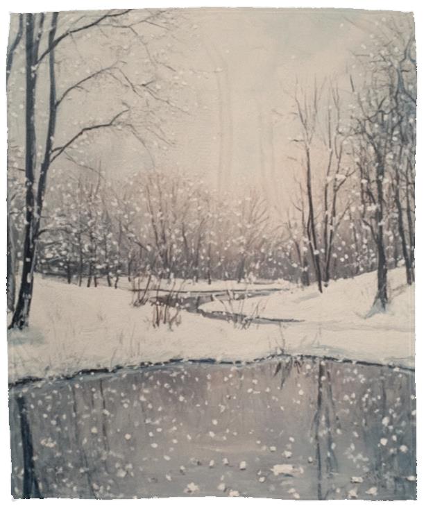 Snowy Lake Fleece Blanket