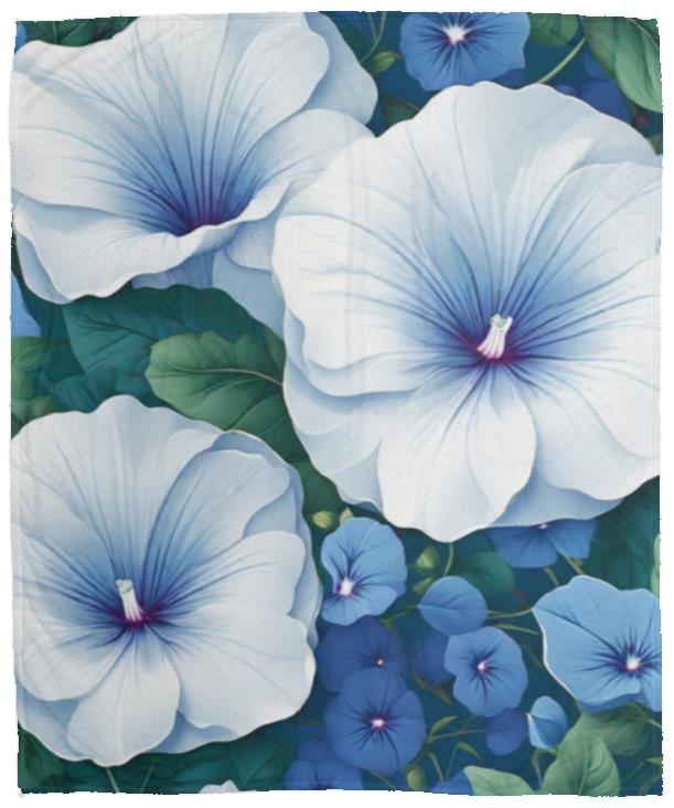 Morning Glories Fleece Blanket