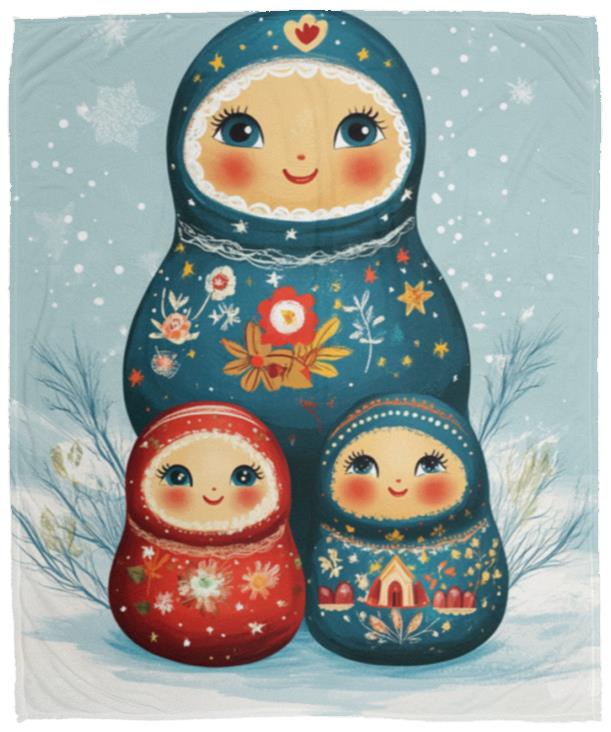 Nesting Dolls Fleece Blanket