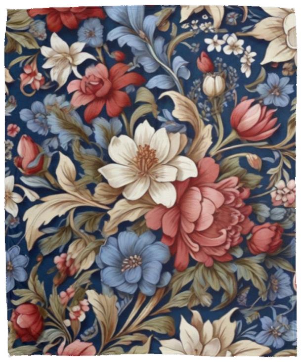 Flower Pattern Fleece Blanket