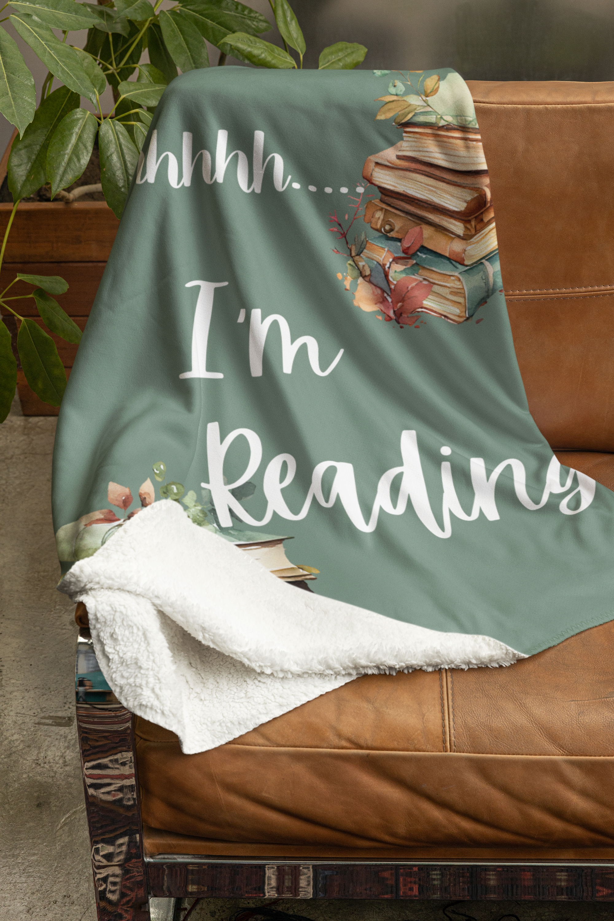 Shhh I'm Reading Fleece Blanket - Image 3
