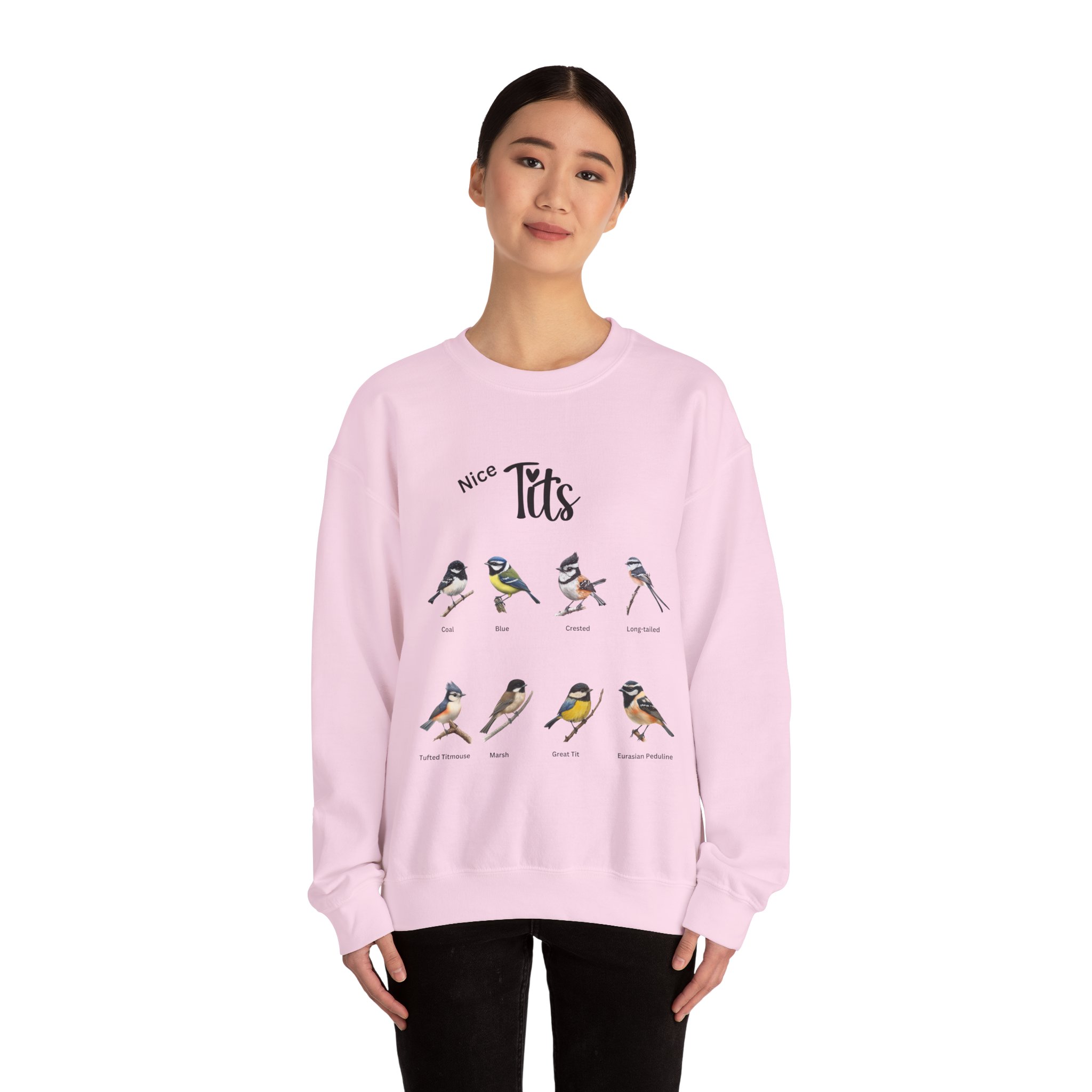 woman wearing nice tits sweatshirt