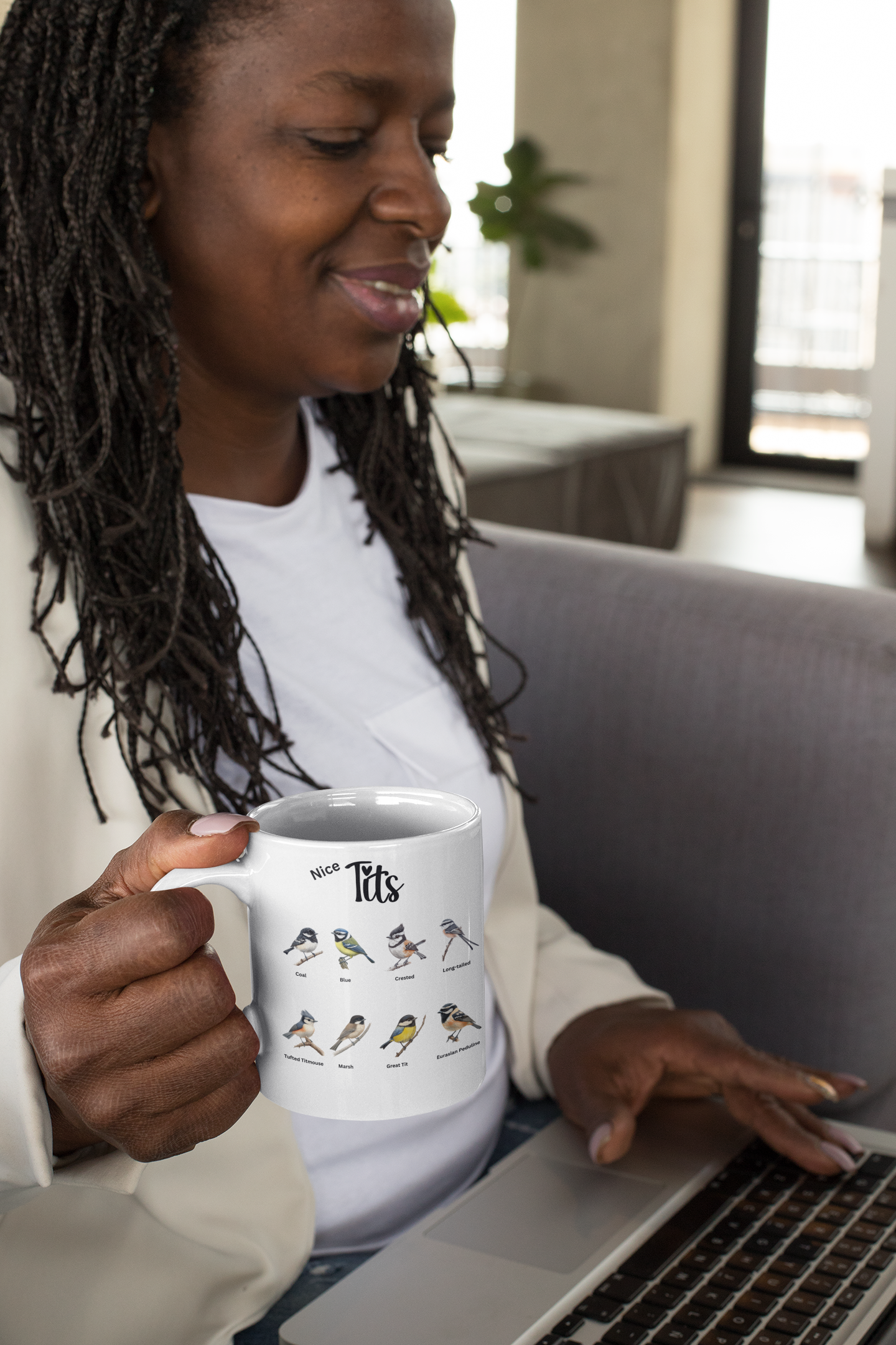 woman holding nice tits coffee mug